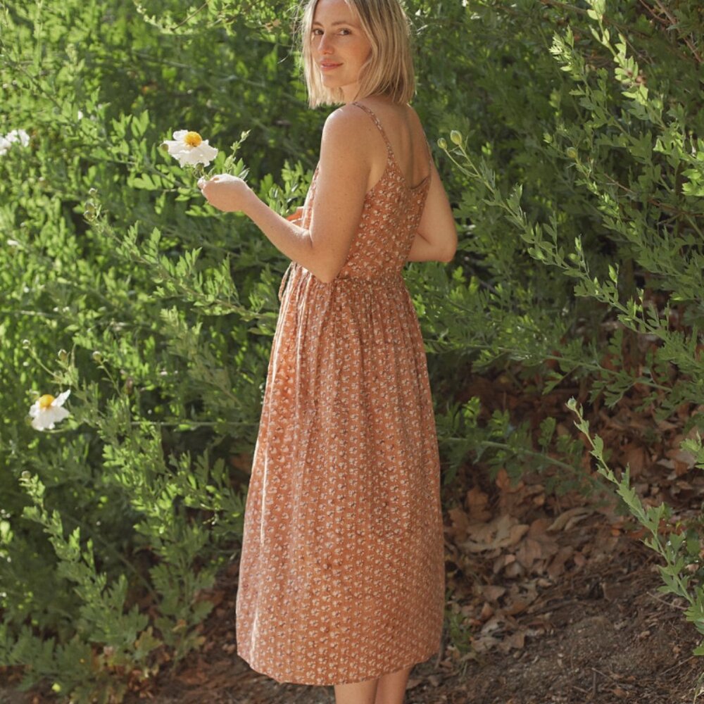 Christy Dawn Lincoln Dress Rust Meadow S